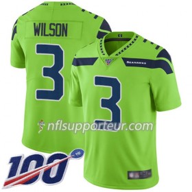 Maillot Homme Seattle Seahawks Russell Wilson 3 Nike Vert 100th